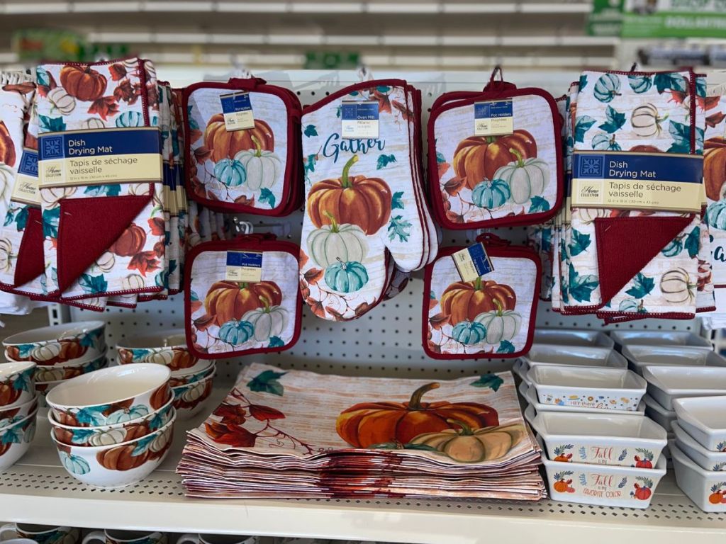 Fall Pumpkin Gather Kitchen Items at Dollar Tree