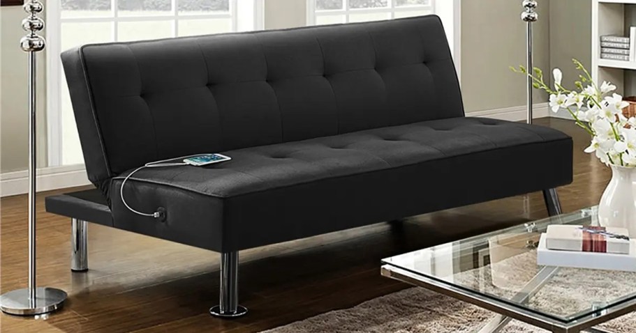 Modern Futon Just $98 Shipped on Walmart.online (Reg. $279) | Built-In USB Ports!