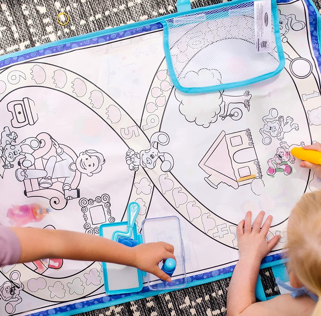 kids playing with a Blue's Clues Water Activity Mat