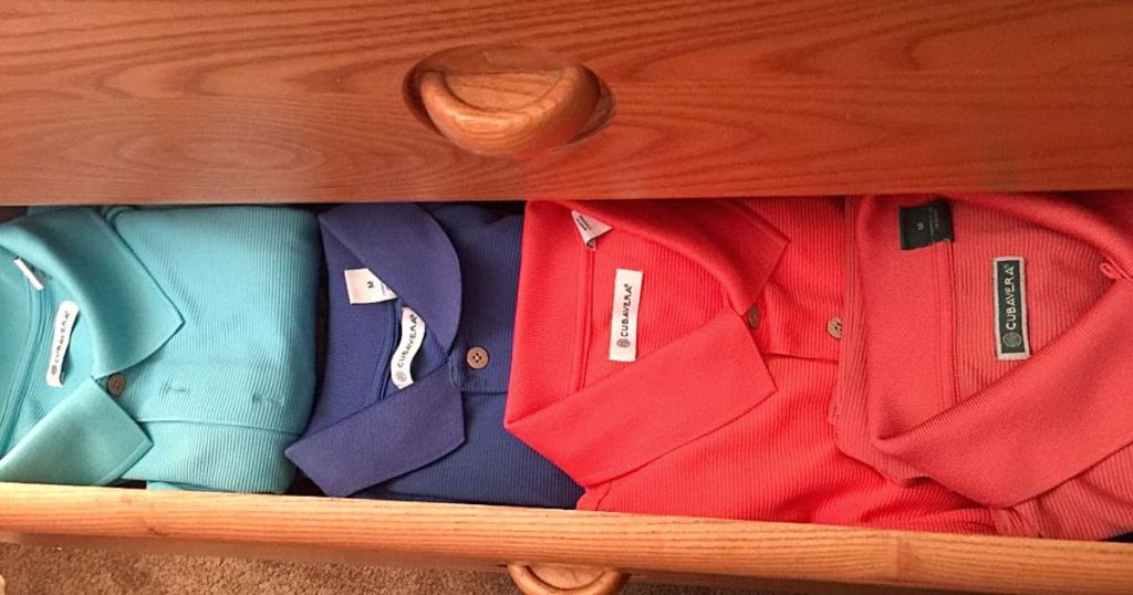 drawer full of Cubavera polos