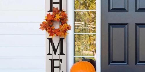 Wooden Home Sign w/ 3 Wreaths from $24.80 Shipped (Reg. $60) | Perfect for Fall, Winter, & Spring