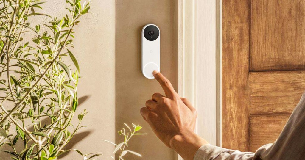 person ringing google doorbell