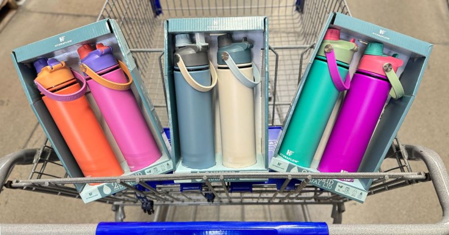 3 Hydraflow Tumblers 2-Packs in a Sam's Club cart