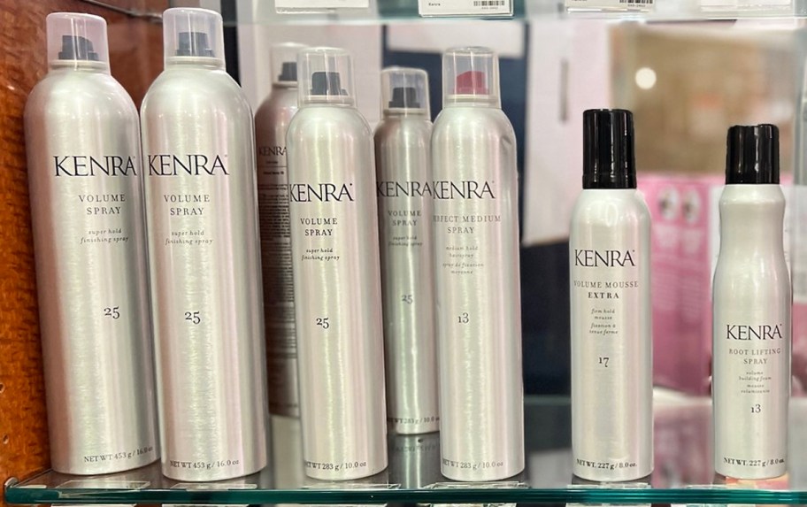 kenra hair sprays on shelf