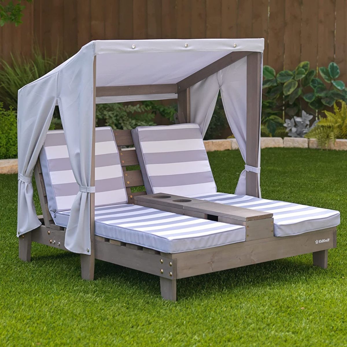 KidKraft Double wooden lounger gray