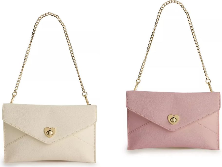 LC Lauren Conrad Dani Heart Envelope Shoulder Bag