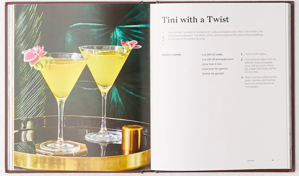 opened Snoop Dogg cookbook showing drink recipe