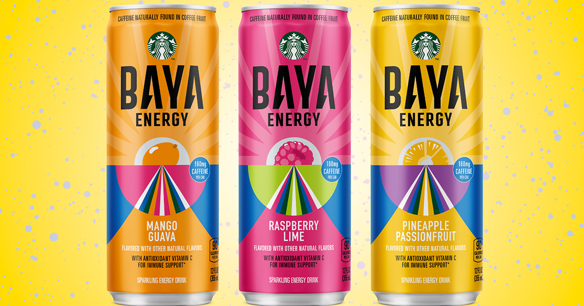 starbucks baya engery drink cans 