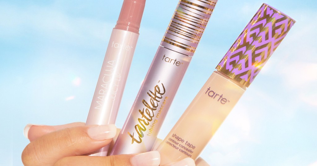 hand holding tarte cosmetics