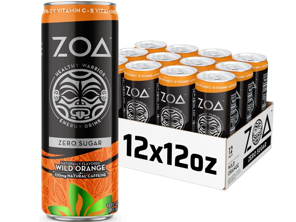 ZOA Energy Drink 12oz in Wild Orange 