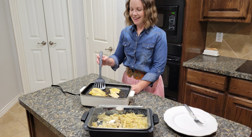 woman cooking in kitchen