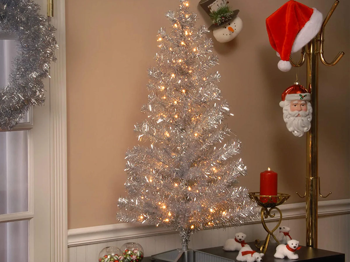 silver christmas tree