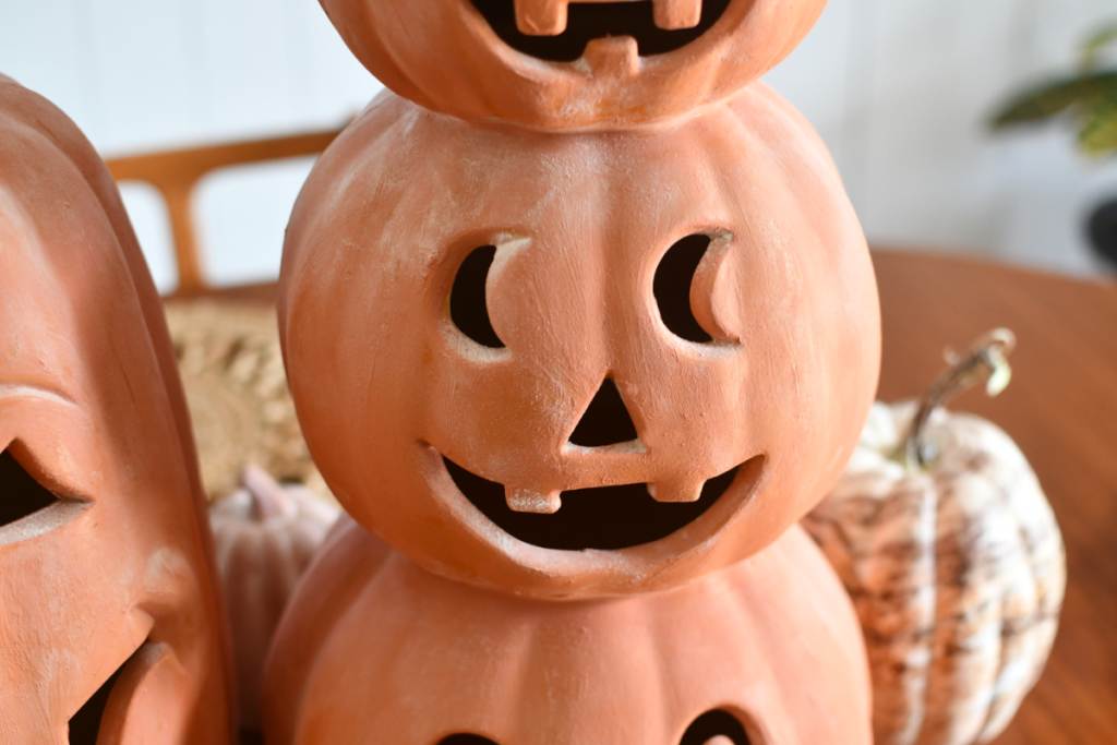 diy terracotta finish pumpkins