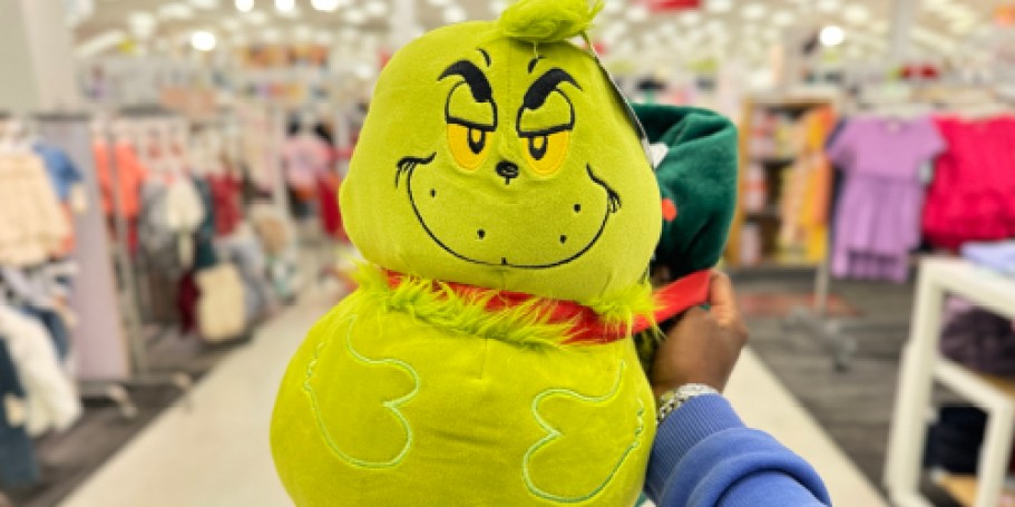 Kids Character Pillow & Throw Sets from $13.50 (Grinch, Mickey Mouse, Bluey, & More)