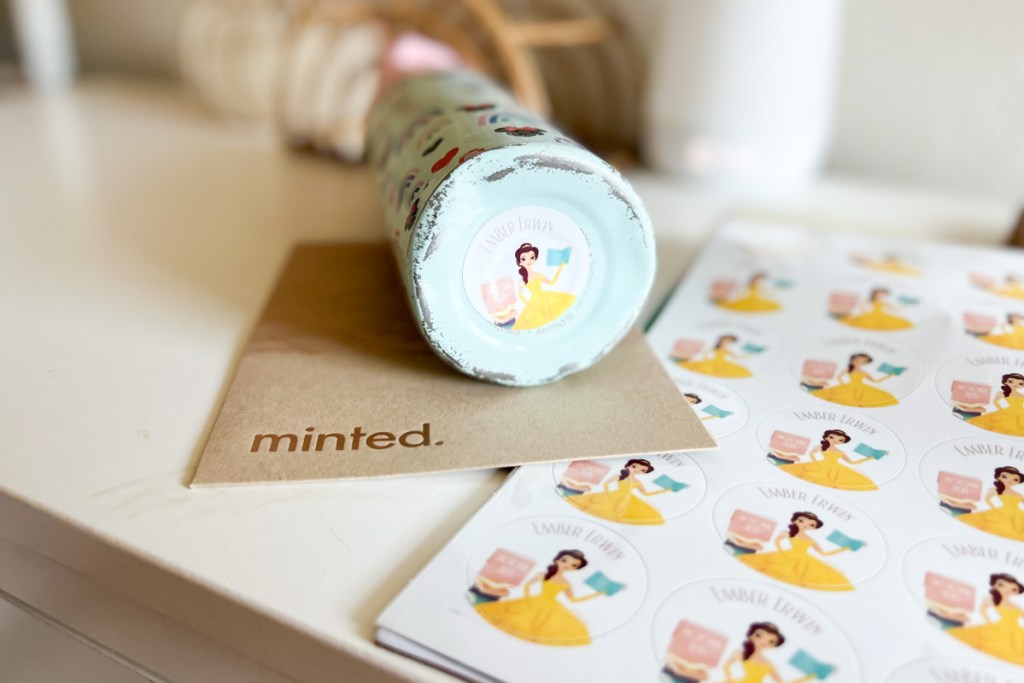 disney minted beauty & the beast sticker labels