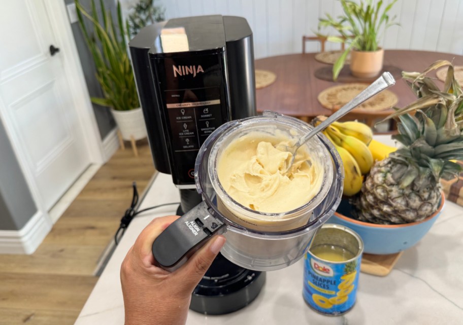 pineapple banana sorbet recipe using the ninja creami 