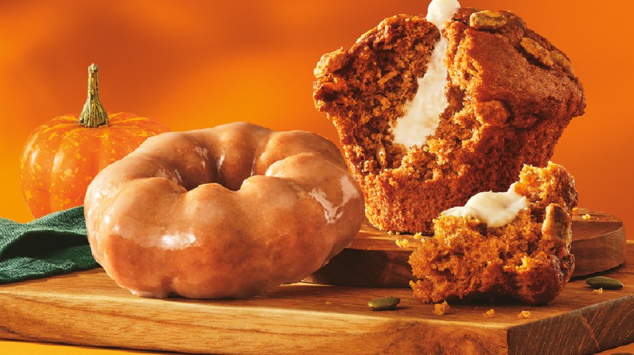 Tim Horton Pumpkin Spice donut and muffin