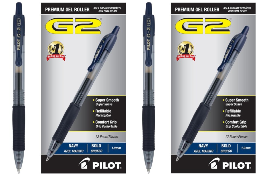 stock images of Pilot G2 Premium Gel Roller Pens 12 Pack in Navy