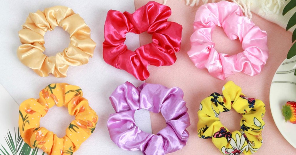 hair scrunchies in assorted colors 