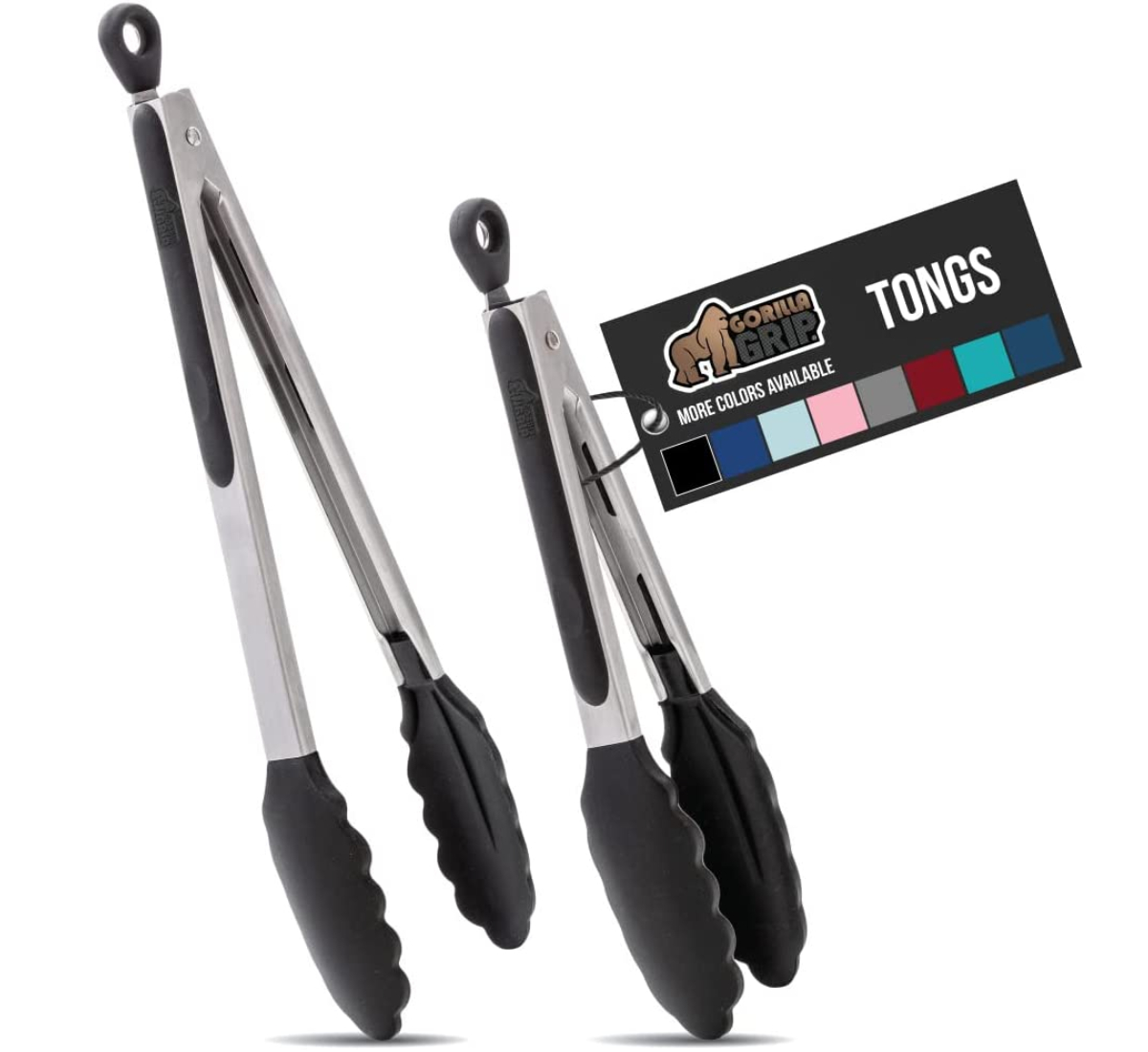 stock image of two sets of Gorilla Grip silicone Tongs