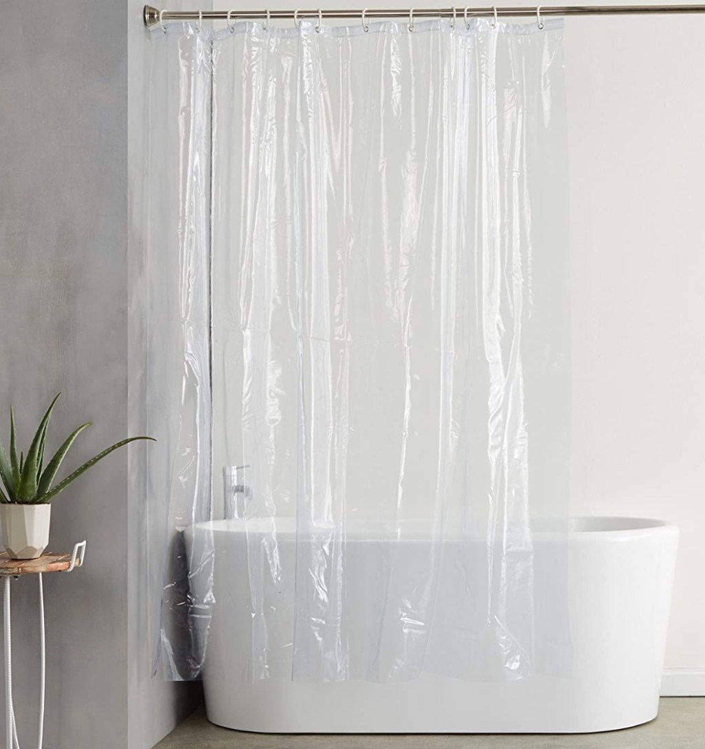 Amazon Basics Clear Vinyl Shower Curtain Liner