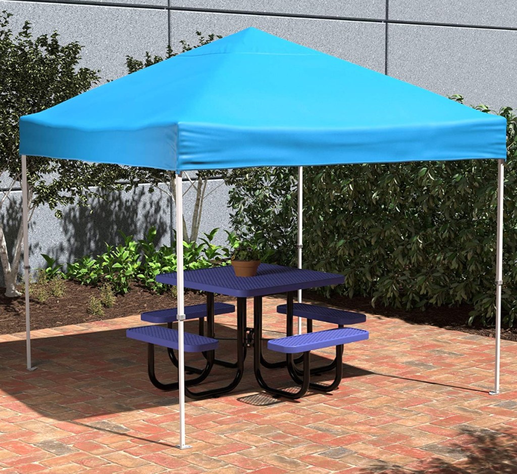 Blue pop up canopy