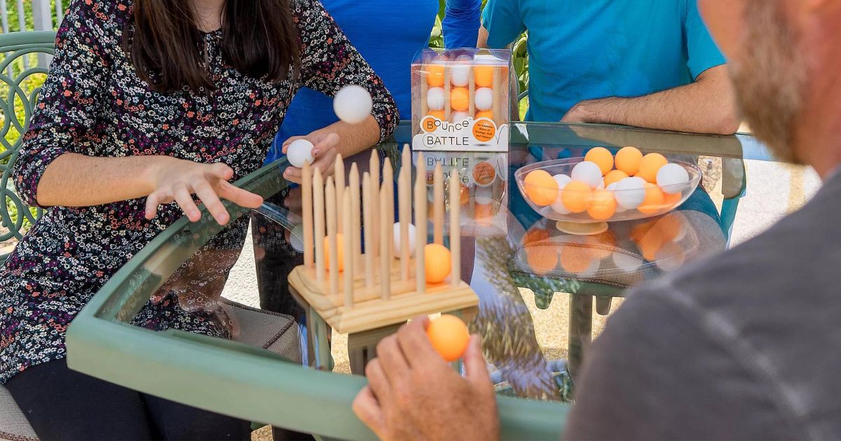 people playing Bounce Battle Wood Edition Game Set