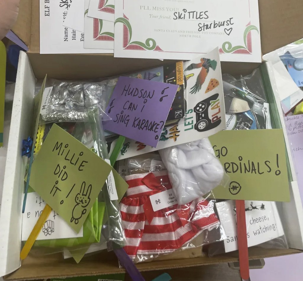 box full of elf props