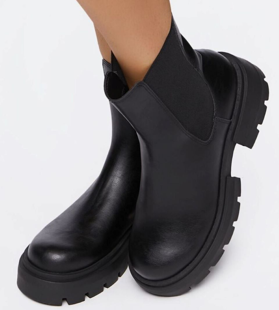 Faux Leather Chelsea Boots