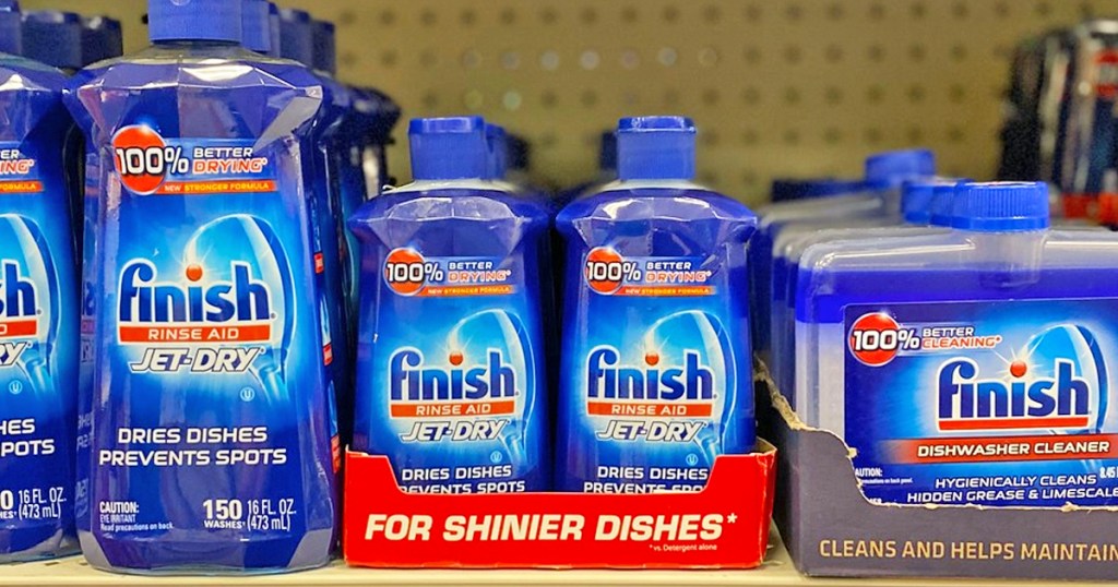 bottles of finish jet dry on store shelf