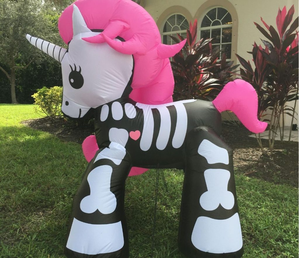 Goosh Halloween Inflatable Skeleton Unicorn