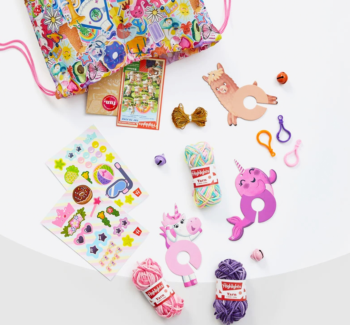 unicorn pom pom making kit with sling bag