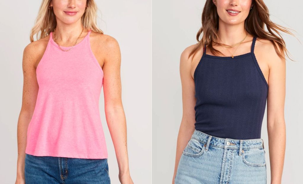 Relaxed Halter Tank Tops for Women