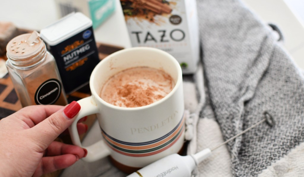 diy chai tea latte in a coffee mug