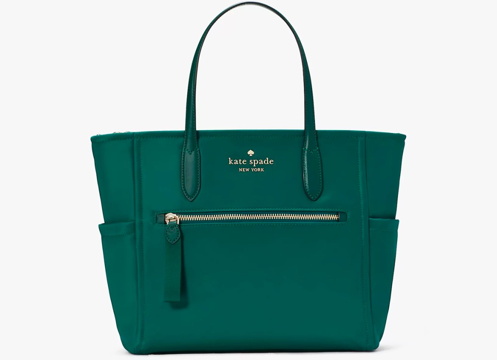 dark green kate spade tote