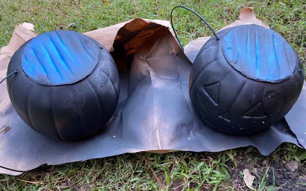 cutting out metal pumpkins