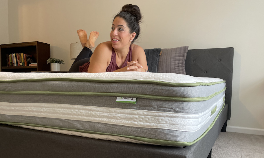 woman laying on novilla mattress