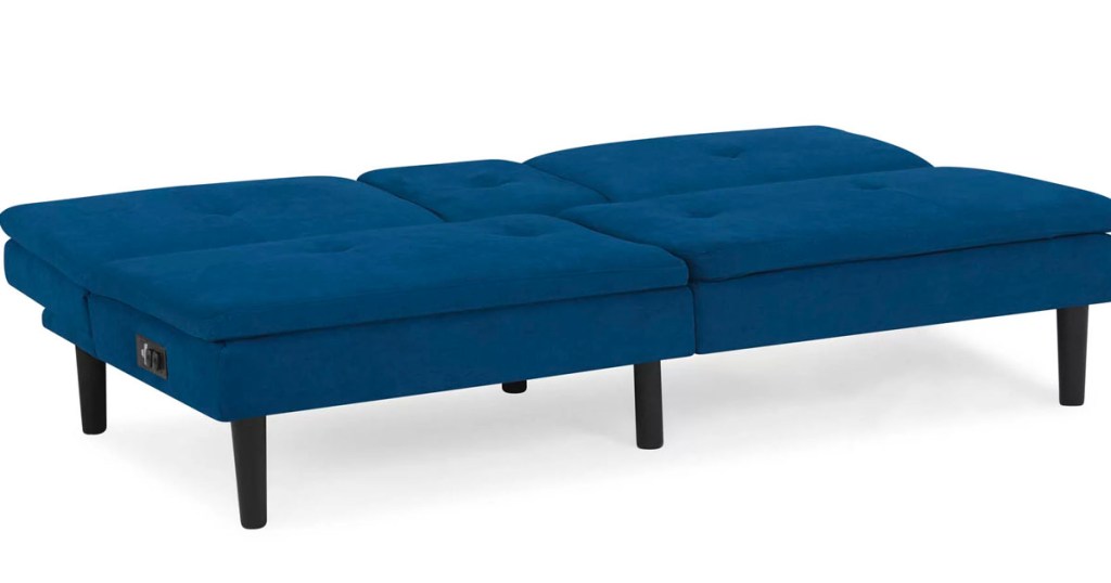 navy serta futon laying flat