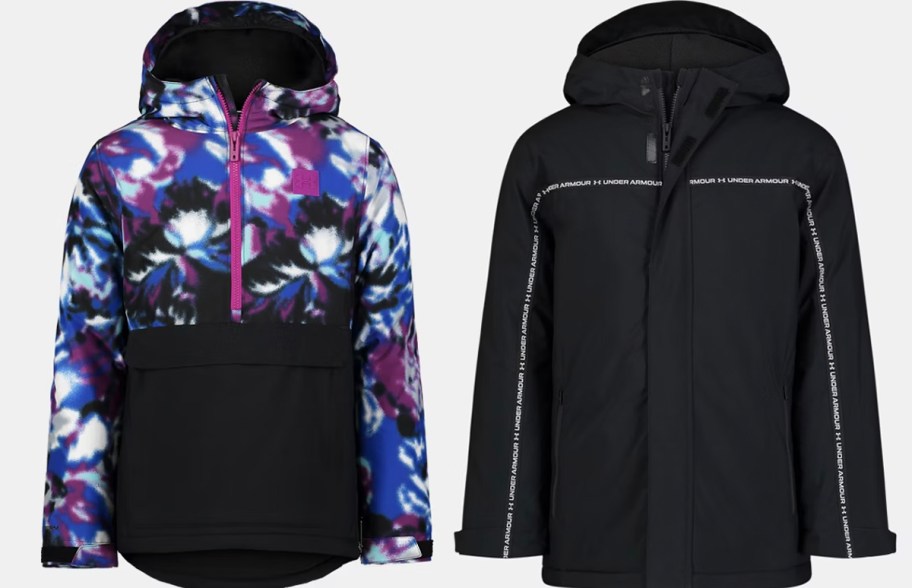 under armour floral and black jackets 