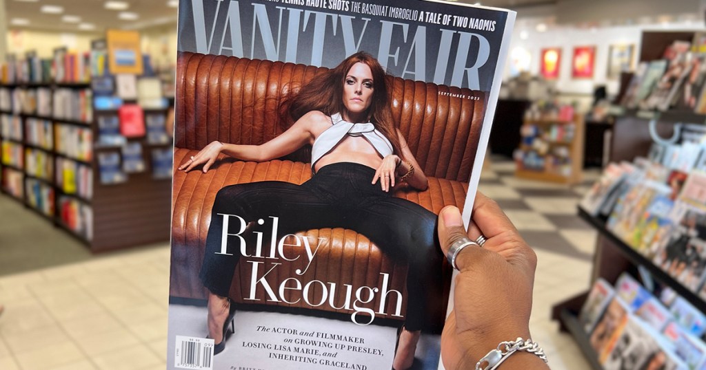 hand holding vanity fair in store