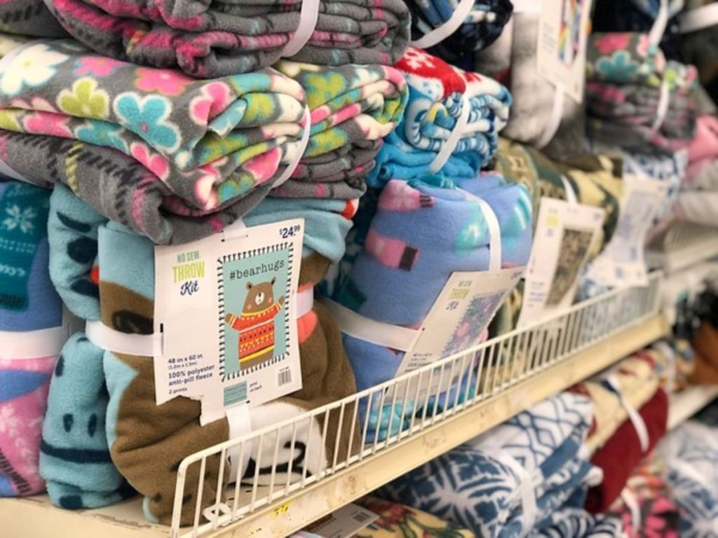 No Sew Fleece Blanket Kits at Joann's