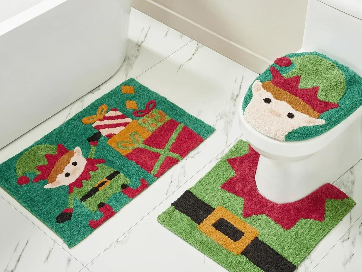 3-Piece Holiday Time Bath Rug Set - Elf