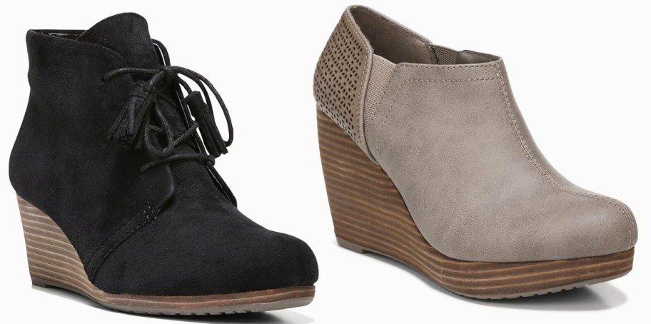 black and grey booties