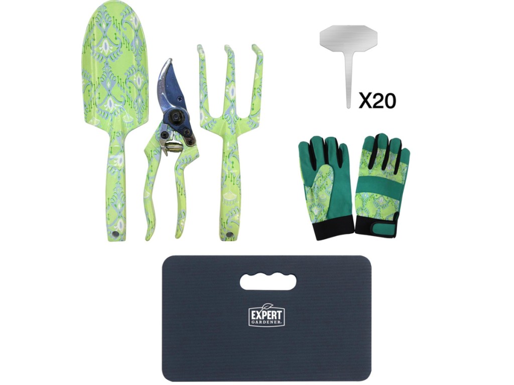 Expert Gardener Green Aluminum Ikat Gardening Tool Set