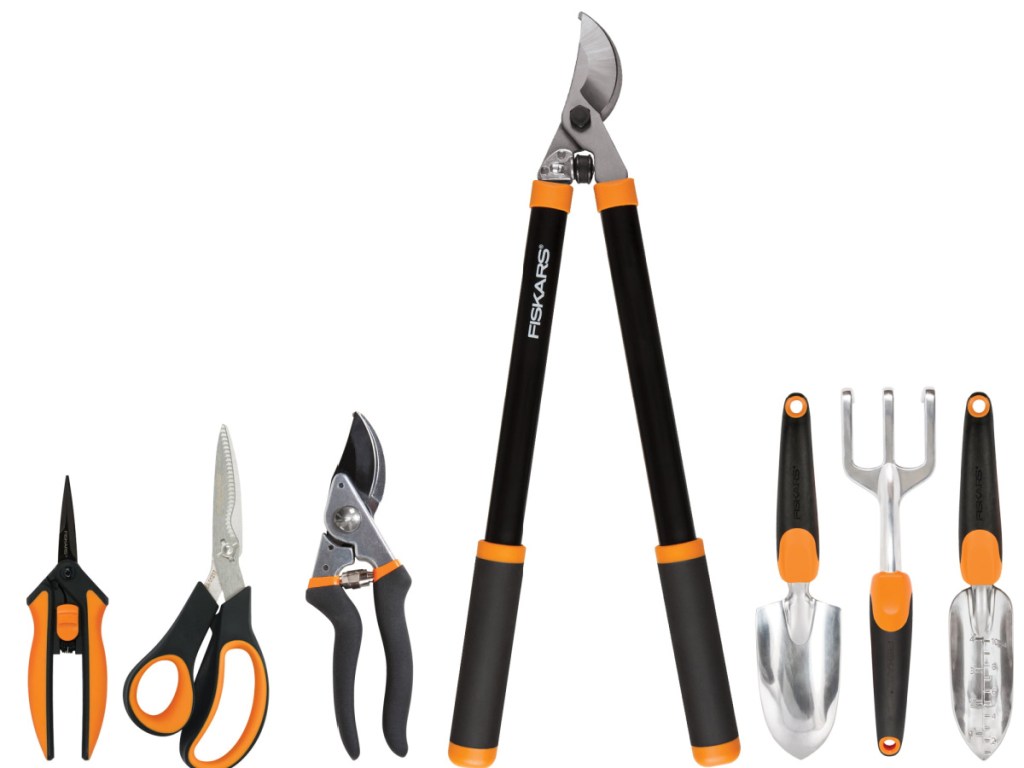 Fiskars Essential 7 Pc Garden Tools Bundle