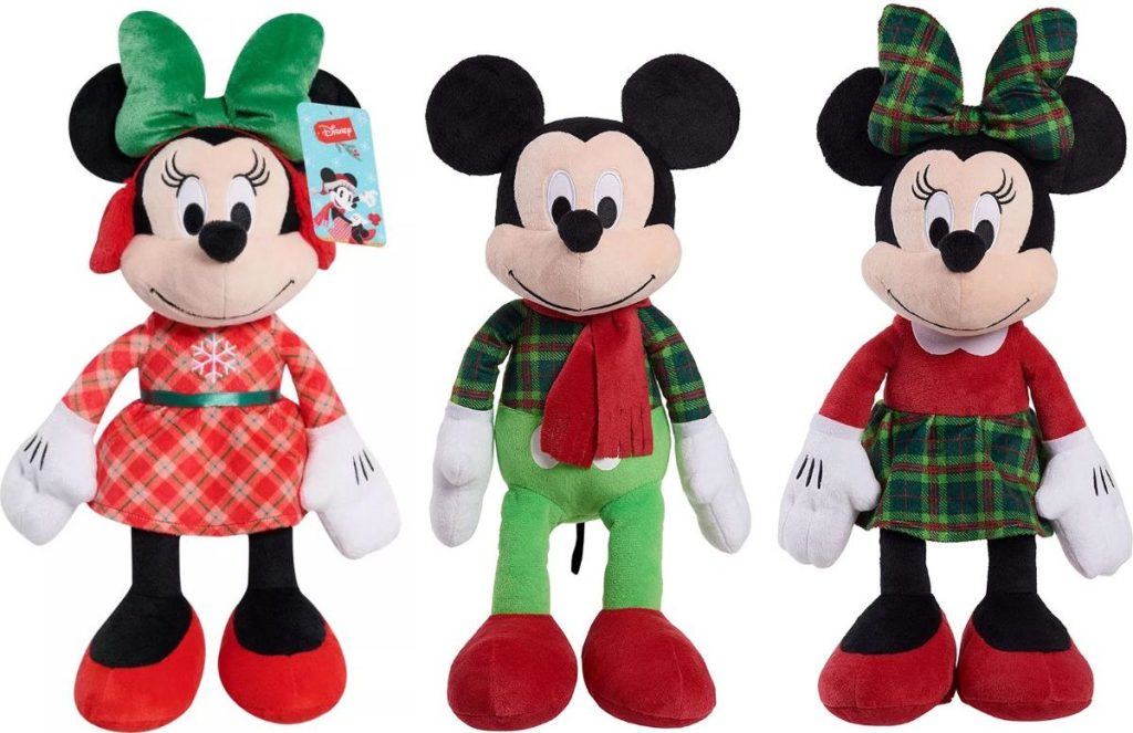 Holiday Minnie or Mickey Plush