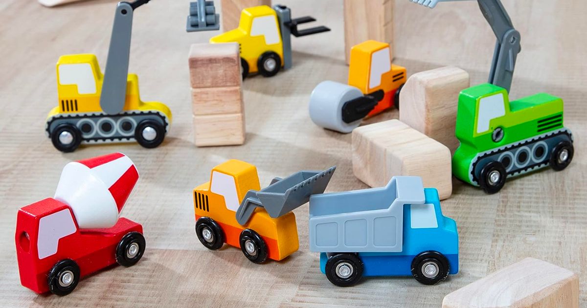 Melissa Doug Wooden Construction Site Vehicles