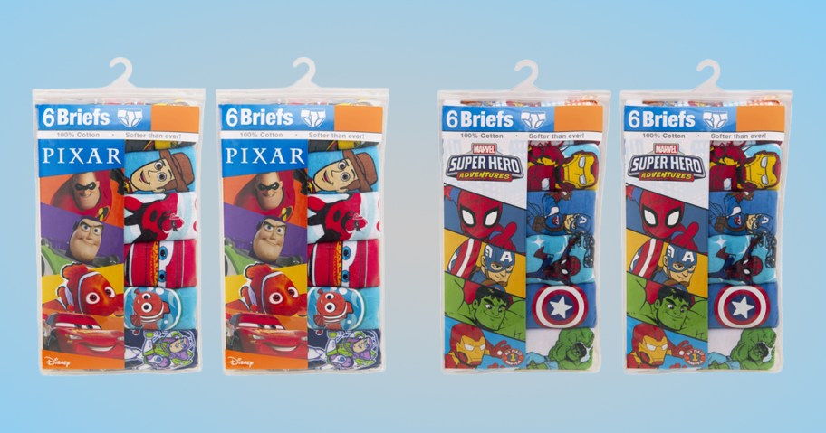 Pixar and Marvel Super Hero Underwear