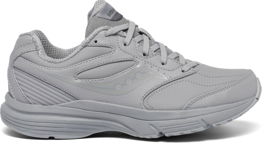 grey saucony walking shoe