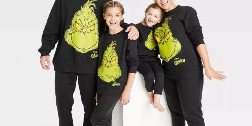 Matching Holiday Family Fleece Sweatshirts & Joggers from $6 on Target.online | Peanuts, Grinch, & More